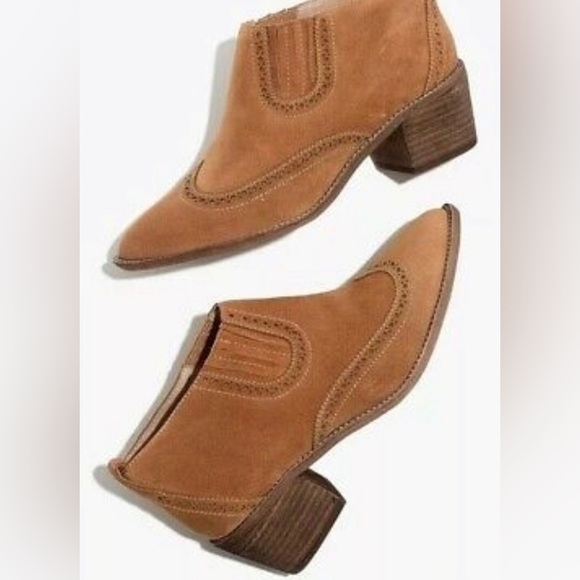 Madewell Grayson Chelsea Boot Suede in Amber Tan Color Brand New - Picture 1 of 7